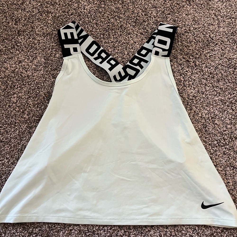 Nike Pro Women's light teal Tank Top with Black Straps